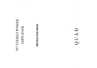 Quad 707 - Owners Manual 